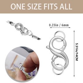 925 Sterling Silver Double Lobster Clasp, 1 PCS Double Claw Opening Lobster Clasp Extender Necklace Shortener,Ideal Necklace Connector and Bracelet Clasps, for DIY Jewelry Making