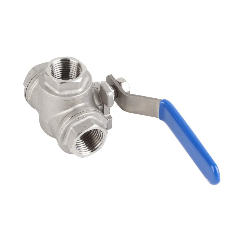 Stainless Steel SUS304 Pipe T Port Ball Valve Three Way