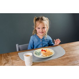 Kindsgut Rainbow Placemat, Placemat, Placemat in Child-friendly Design and Subtle Colours, BPA Free, Taupe