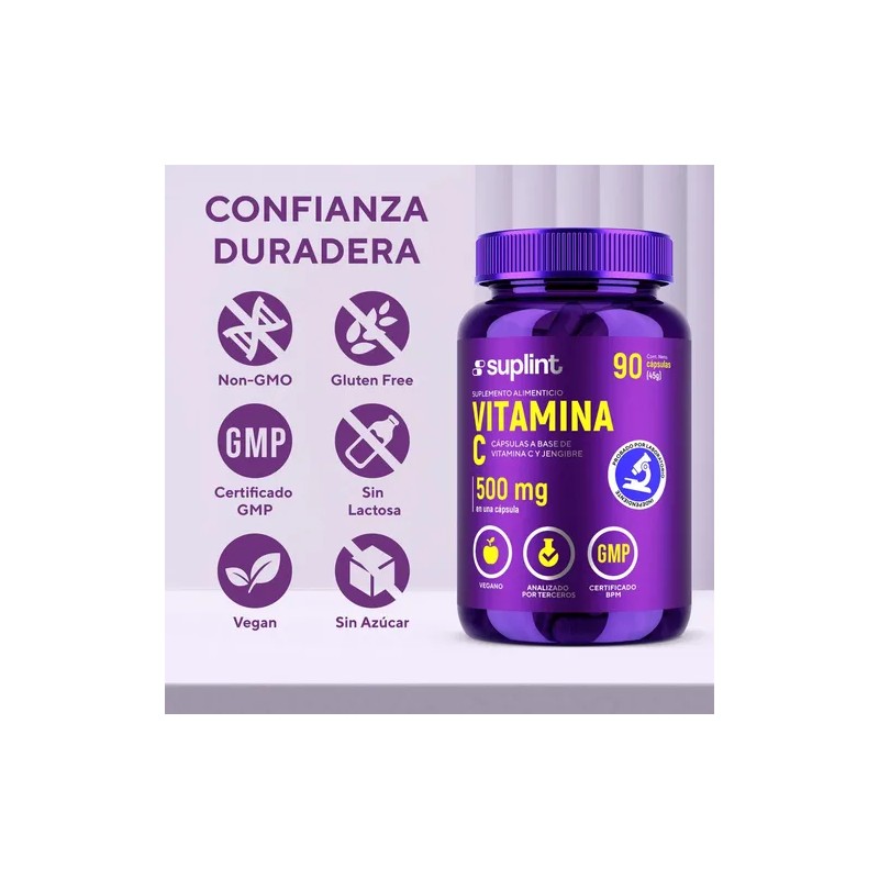 Vitamina Jengibre Suplint Inmunidad Energía Cápsulas Veganas