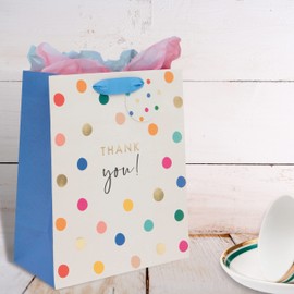 Glick Luxury Multi-Coloured Large 'Thank You' Gift Bag: Perfectly Sized for Generous Gifts, Expressing your Thanks to the Recipient. The Thank You Gift Bag Measures 260mm x 315mm x 135mm Deep
