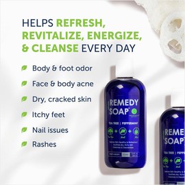 Remedy Tea Tree Oil Body Wash - Body Wash That Helps Body Odor, Ringworm, & Skin Irritations - Tea Tree Soap Body Wash (1 pk, 12 oz)