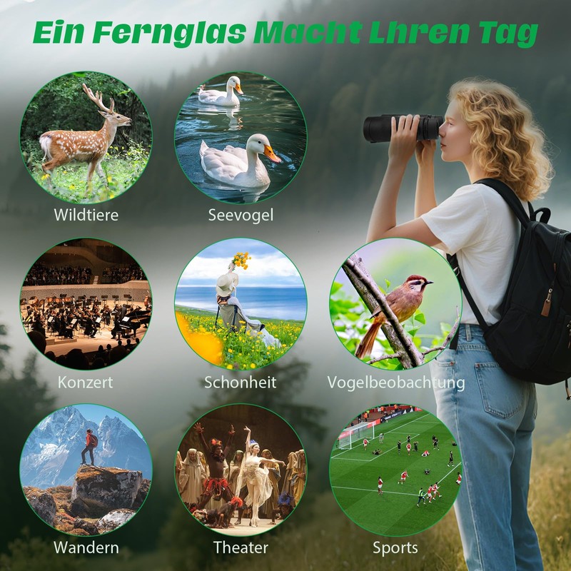 Feldstecher Binoculars Adult Binoculars Professional with BAK4 Prism & FMC