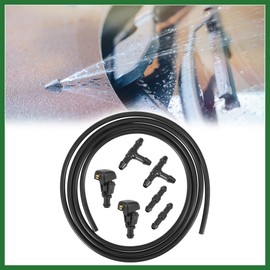 Motoforti 7pcs Front Windshield Washer Nozzles Kit for Ford F150 2005-2013 2 Meters Windshield Washer Hose with Connectors Replaces 3W7Z17603AA Long-lasting