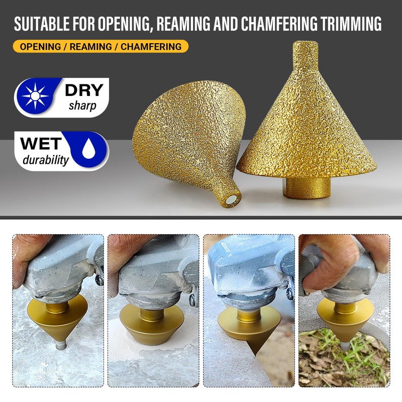 LOZLIN 2" Diamond Beveling & Reaming Wheel with 5/8-11 Arbor