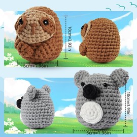 TIKA 4‑Pack Beginner Crochet Kit – DIY Animal Crafts with Video, Yarn & Hook Gift Set