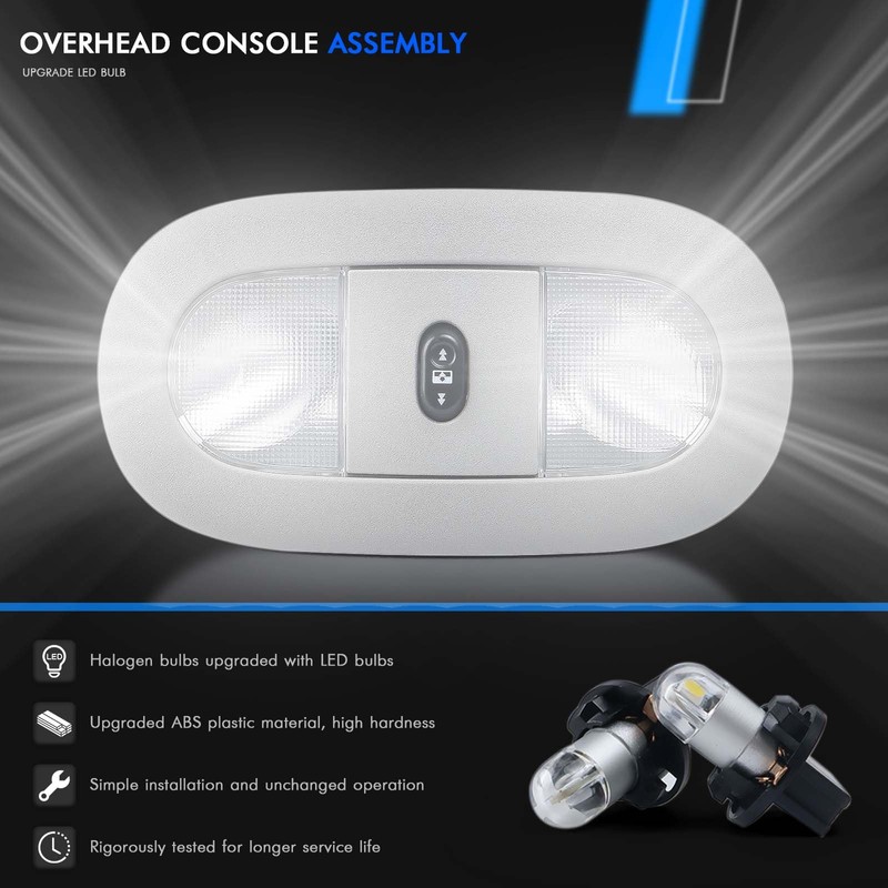 LED Front Overhead Console with Dome Map Light & Sunroof