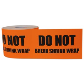 Do Not Break Shrink Wrap Sticker Label - Orange Shipping Label for Packaging, Handling, and Storage - 5 x 3 Inch, 300 Labels