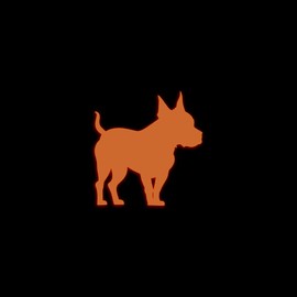 Staffordshire Bull Terrier Dog Silhouette Glow in The Dark Sticker Decal for Phone Tablet Laptop Car Truck Window | 4" Sticker | Orange