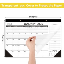 Wabhas 2025 Calendar,Desk Calendar 2025-18 Months-January 2025 to June 2026,Desk calendar 2025-2026,12x17 in,School Calendar 2025,Office 2025 Desk Calendar