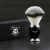 Mens Black Badger Hair Shaving Brush with Metal Base