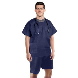 AMZ 의료용품 일회용 스크럽 세트 상하 SPP 셔츠 및 검진 반바지 [Large] AMZ Medical Disposable Scrub Set Top and Bottom SPP Shirt and Examination Shorts [Large]