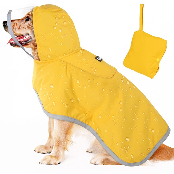 Lukovee Lukovee Dog Raincoat, Adjustable Dog Rain Jacket with Clear