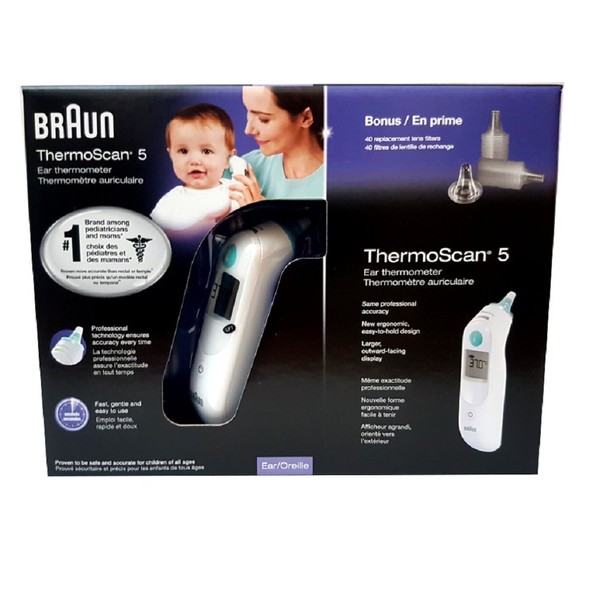 Braun Thermoscan 5 Ear Thermometer with 40 lens filters