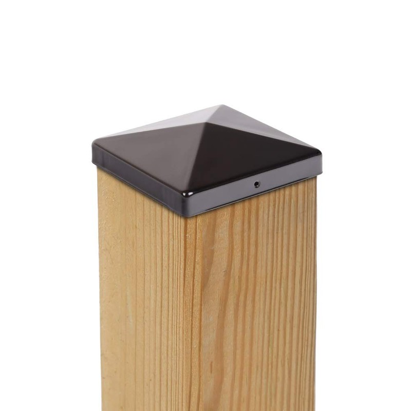 VIVAGARDEA Pyramid Post Caps Black Powder-Coated Steel 71 x 71