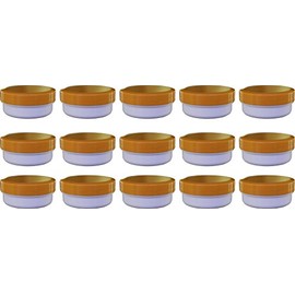 15 ointment containers, cream containers, flat ointment jar, 12 ml capacity with orange lid, made in Germany