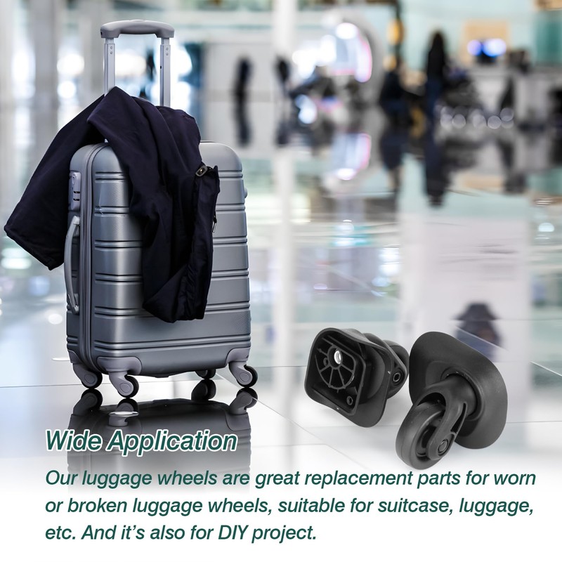 Ech.Apr 2Pcs Luggage Wheels Replacement, Plastic Luggage Suitcase Replacement Wheels,