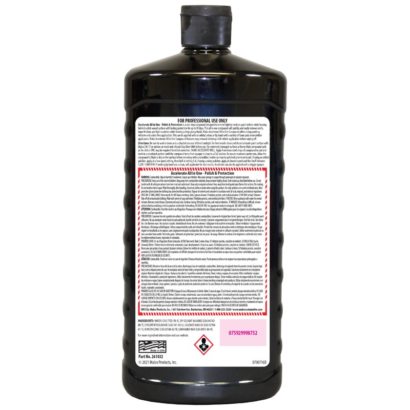 Malco Accelerate All-in-One Polish & Protection - One-Step Car Polishing