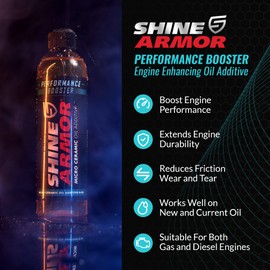 Engine Oil Additive Performance Booster - American Made Engine Oil Treatment for Wear and Tear Protection - Protect Gas and Diesel Engines with Friction and Stiction Eliminator Nanoparticles