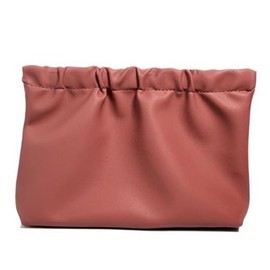 Hijolla Cosmetic Bag Self-closing Portable Travel Mini Pouch S, Brick Red