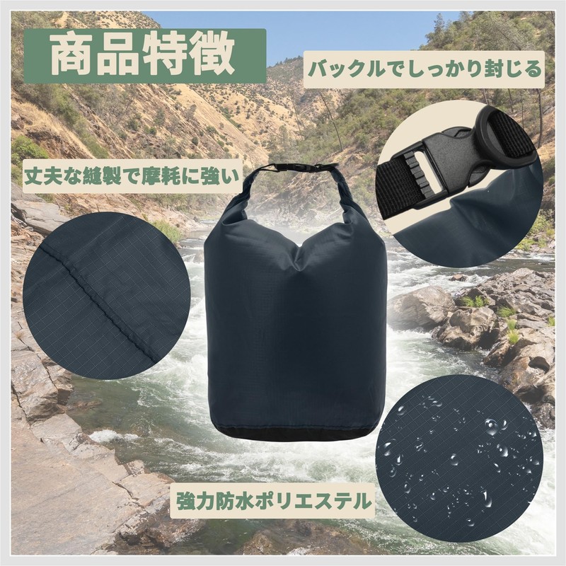 RENEWREVITAL ドライバッグ 防水バッグ XL-容量:15L スタッフバッグ 完全防水 バッグ 大容量 トートバッグ 撥水