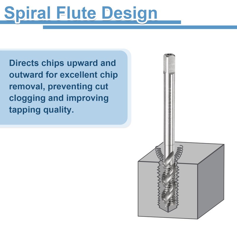 sourcing map Spiral Flute Thread Taps M7 x 1 H2