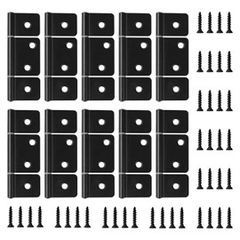 Bifold Door Hinges Bifold Butt Cabinet Hinges with Screws for Furniture Windows Cupboard Etc- Black 10 Pack