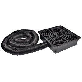Prestantious Low Profile Catch Basin Drain Kit Downspout Extender, 12"×12" Catch Basin Gutter Downspout Extensions with 2" ID Flexible Pipe, Pipe Stretched Length 16.4ft, Rainwater Drainage System