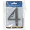 Distinctions 843244 House Number 4, Bronze Zinc Flush Mount Address
