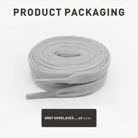 UamGlsob Cotton Shoe Laces for Golden Goose Sneakers, 100% Cotton Flat Athletic Shoelaces Replacement Strings for GG Shoes (Grey, 54"/140cm)