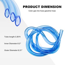 BWBWND Colorful Fuel Line Hose Tube, 0.2"(5mm) ID Flexible Anti-Corrosion Rubber Gas Fuel Line Tube, Petrol Gas Oil Hose Pipe Vacuum Tubing Replacement for Motorcycle ATV Dirt Bike (Blue)