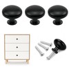 hioseyre 4-Pack Round Black Drawer Knobs - Aluminum Alloy Cupboard