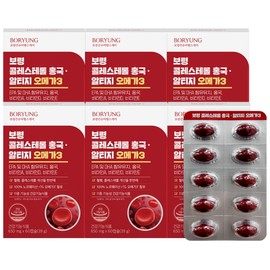 Boryeong Cholesterol Red Yeast rTG Omega-3 6-Month Supply (6 Boxes) Certified Health Functional Food / 보령 콜레스테롤 홍국 rTG 알티지 오메가3 6개월분 6박스 건강기능식품 인증