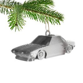 Fiat X19 Christmas Bauble Decoration Ornament For Christmas Xmas Noel (Silver)