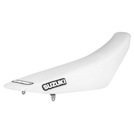Enjoy MFG 2008-2017 SUZUKI RMZ 450 Gripper Seat Cover  all WHITE standard #42 LOGO