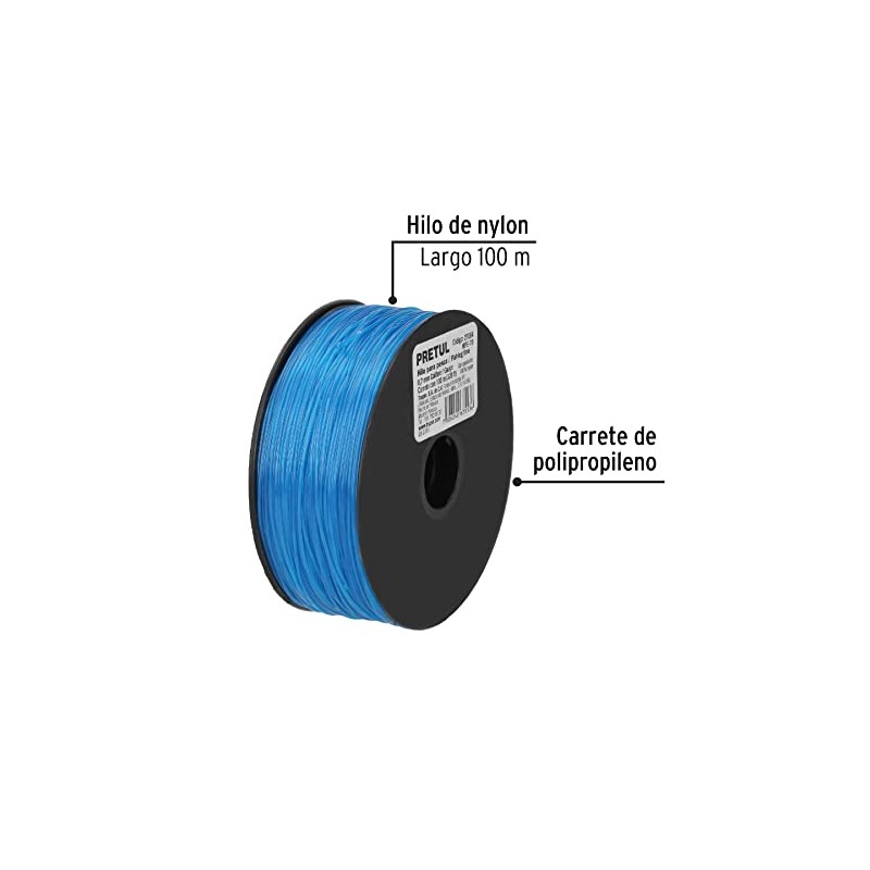 Pretul HIPE-70, Hilo para Pesca, Rollo 100m, Calibre 0.70mm, Azul