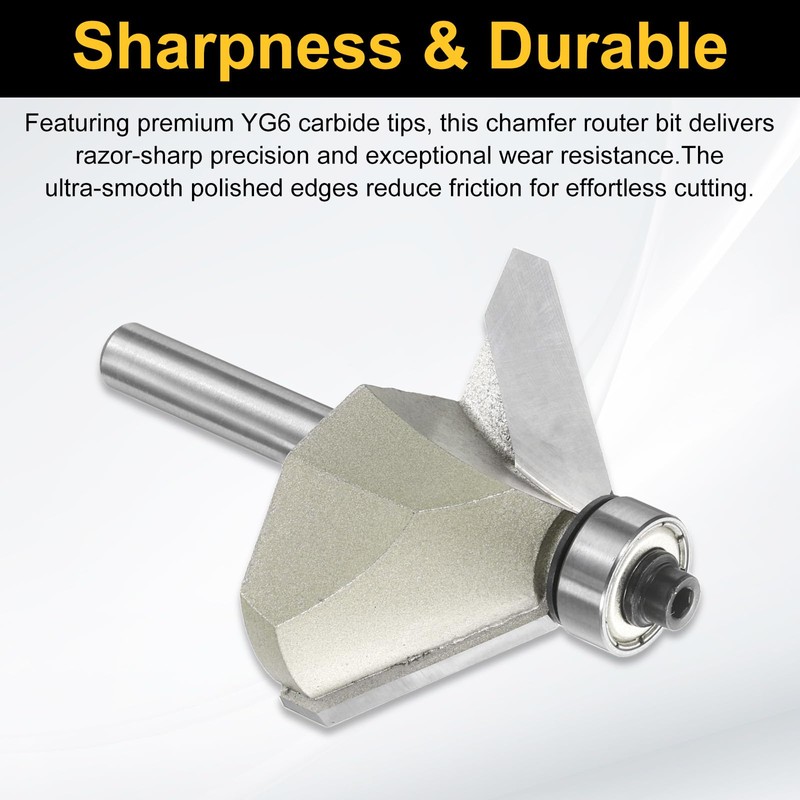sourcing map 45 Degree Chamfer Router Bit 1/4 Inch Shank