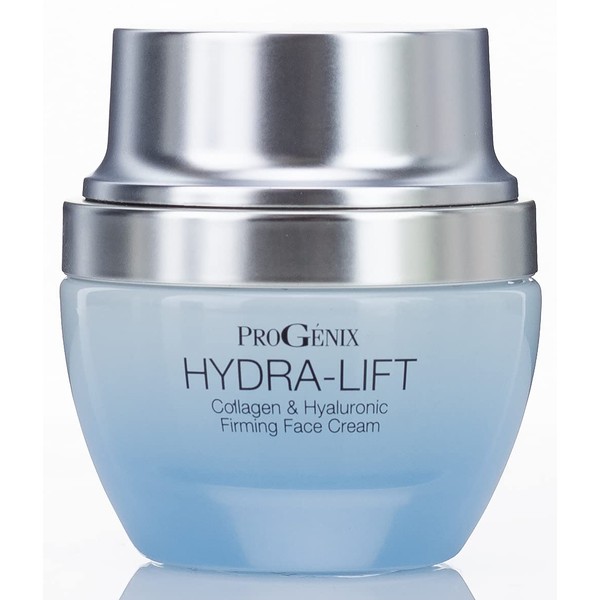 ProGenix Hydra-Lift Collagen + Hyaluronic Acid Face Cream Firming Skin Care Moisturizer Infused Peptides & Green Tea - Rehydrates & Plumps Fine Lines + Wrinkles For Visibly Lifted Contours, 1Oz
