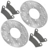 Caltric 2 Front Brake Disc Rotor And Pads for Polaris