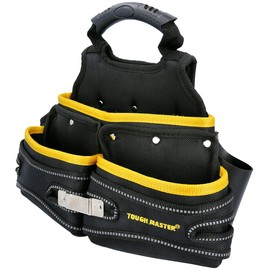 Tool Belt Pouch, Fixing Pouch with 3 Wide Pockets for Tools, Nails and Small Parts, Tool Work Pouch for Builders, Carpenters, Electricians, DIY TOUGH MASTER