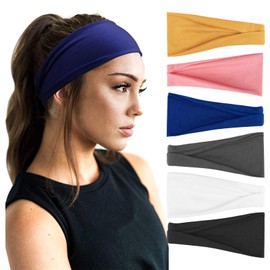 DRESHOW Pack of 6 Women's Boho Headbands, Printed Headbands, Twisted Elastic Head Wrap Hair Accessories