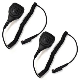 (2-Pack) Speaker Shoulder Microphone with 3.5mm Audio Jack Compatible for Motorola GP328 Plus GP344 GP388 EX500 EX600 Retevis RT29 RT47 RT48 RT82 Two-Way Radio