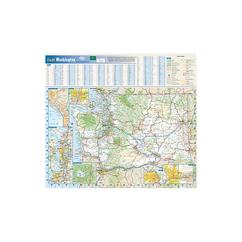 Washington State Wall Map - 20.75" x 18.5" Paper
