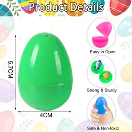 Fyvadio Fillable Eggs, 24PCS Empty Plastic Egg, Colourful Refillable Plastic Surprise Eggs, Holiday Candy & Surprises Gift Box - Easter Egg Hunts Hanging Decor (6 Colors)