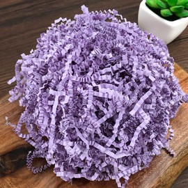 LKQBBSZ 50g Crinkle Cut Paper Shred for Easter Decor Gift Basket Filler, Gift Box Filler Paper Shreds, Raffia Grass for Gift Wrapping (Purple)