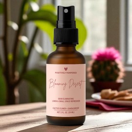 Blooming Desert Home Fragrance Spray - Odor Eliminator for Bathrooms, Closets, Cars & Linens - Cactus Flower + Sandalwood - 2 oz Travel Size Room Spray - Small Batch Made in USA