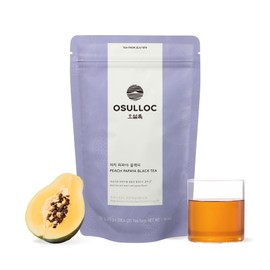 OSULLOC Peach Papaya Black Tea | Sweet Fruit Tea | 20 Pyramid Tea Bags, 1.76oz