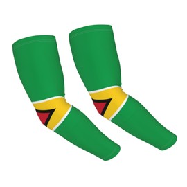 YSBYEIU Cute Guyana Flag Arm Sleeves Sun Protection Cooling Arm Sleeves For Men Women Cycling, Golf, Outdoor Sports