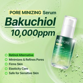 MAKE P:REM End Pore Vegetinol Tightening Serum, suero reafirmante de poros avanzado con bakuchiol, colágeno vegano y complejo de vitamina B para pieles sensibles, cuidado de la piel coreano, 1,69