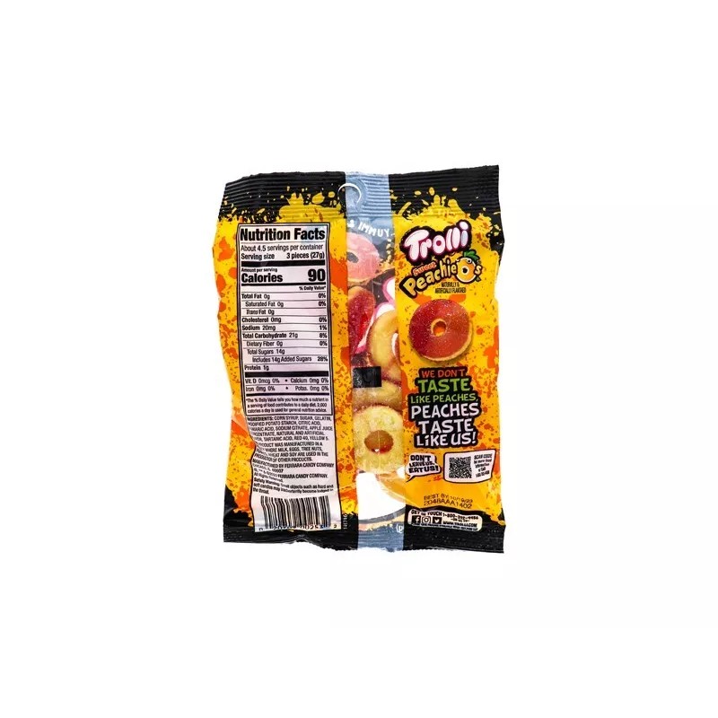 Trolli Peachie O's Gummy Rings 12 Count - 4.25 oz